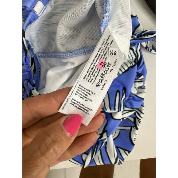 Freya Women's Floral Underwire One Piece Swimsuit Blue Size 36DD - Picture 12 of 12